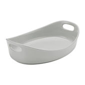 Rachael Ray - 1.5-Quart Oval Ceramics Baker - Gray