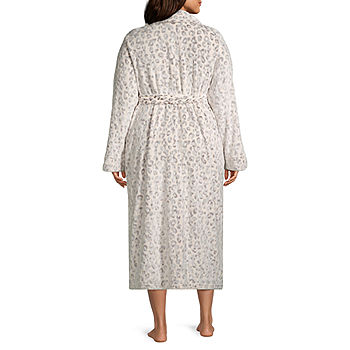 Liz Claiborne Womens Long Sleeve Long Length Plush Robe - JCPenney