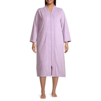 Adonna Womens Plus Long Sleeve Plush Robe JCPenney