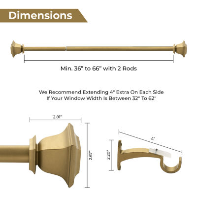 Deco Window Square 1 Adjustable Curtain Rod