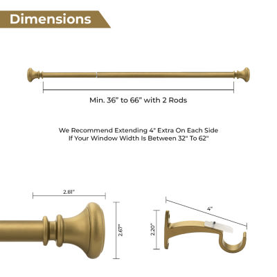 Deco Window Trumpet 1 Adjustable Curtain Rod