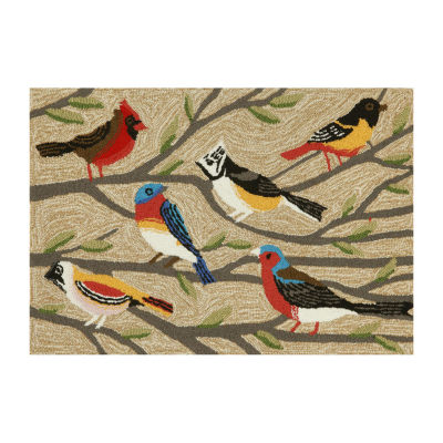 Liora Manne Frontporch Birds Hand Tufted Rectangular Rugs & Floor Coverings Washable Indoor Outdoor Accent Rugs