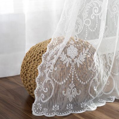 No 918 Nina Lace Sheer Rod Pocket Set of 2 Curtain Panel