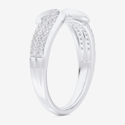 G-H / Si1-Si2) Womens / CT. T.W. Lab Grown White Diamond 10K Gold Bypass Cocktail Ring