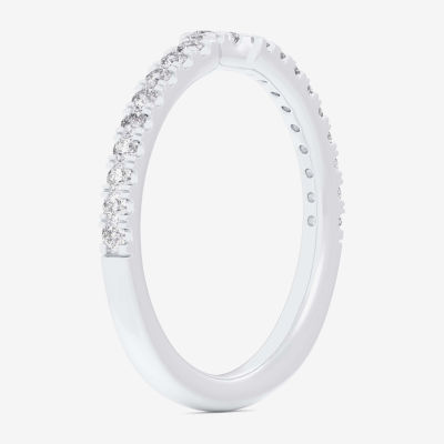 (G-H / Si1-Si2) Womens 2MM 1/4 CT. T.W. Lab Grown White Diamond 10K Gold Wedding Band