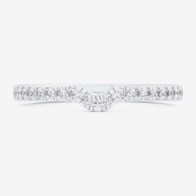 (G-H / Si1-Si2) Womens 2MM 1/4 CT. T.W. Lab Grown White Diamond 10K Gold Wedding Band