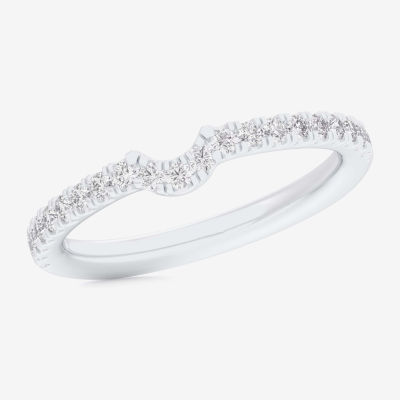 (G-H / Si1-Si2) Womens 2MM 1/4 CT. T.W. Lab Grown White Diamond 10K Gold Wedding Band