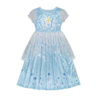 Disney Collection Little & Big Girls Cinderella Princess Crew Neck Short Sleeve Nightgown