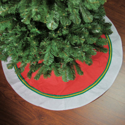 Northlight Red And White With Border Accents Tree Skirt