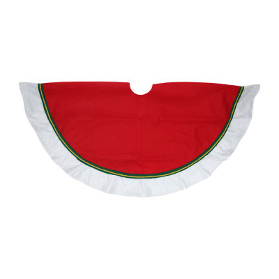 Northlight Red And White With Border Accents Tree Skirt