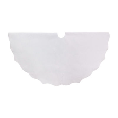 Northlight White Scalloped Edge Tree Skirt