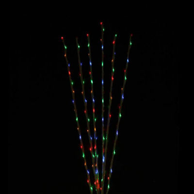 Set of 6 Branch Spray Driveway Pathway Markers - 6 ft  Multi-Color LED Lights