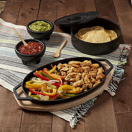 Infuse Cast Iron 8-pc. Fajita Set, One Size, Black