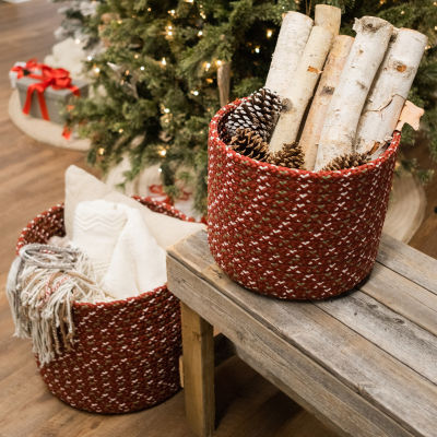 Colonial Mills Sleightbells Woven Holiday Round Decorative Basket