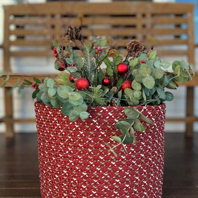 Colonial Mills Sleightbells Woven Holiday Round Basket