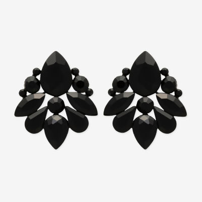 Bijoux Bar Womens Black Glass Drop Earrings