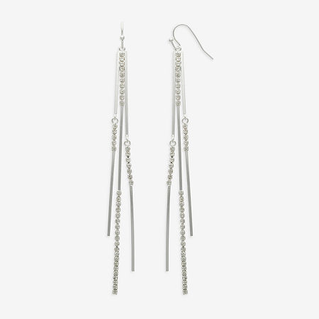 Bijoux Bar Silver Tone Glass Drop Earrings, One Size, Silver