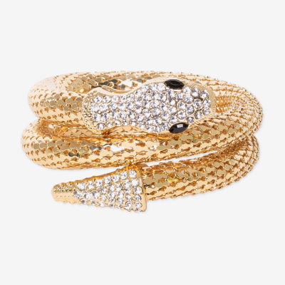 Bijoux Bar Gold Tone Glass Mesh Cuff Bracelet