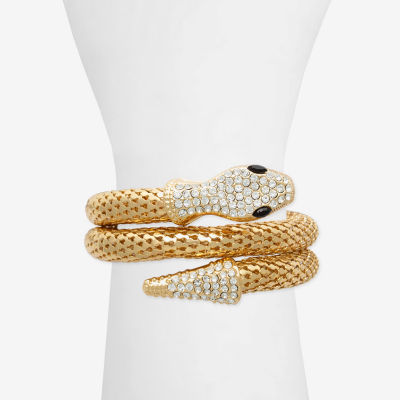 Bijoux Bar Gold Tone Glass Mesh Cuff Bracelet