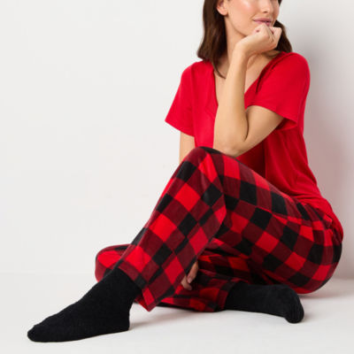 Sleep Chic Womens Fleece Pajama Pants with Socks