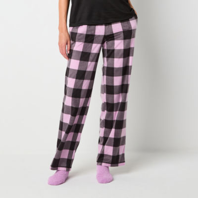 Sleep Chic Womens Tall Fleece Pajama Pants with Socks