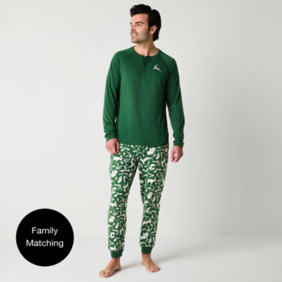 North Pole Trading Co. Mens Tall Long Sleeve 2-pc. Pant Pajama Set