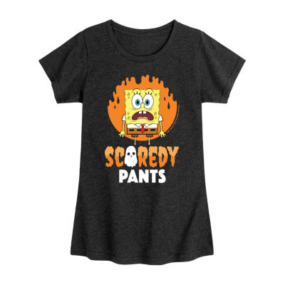 Big Girls Scaredy Pants Crew Neck Short Sleeve Spongebob T-Shirt