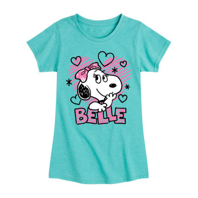 Big Girls Heart Belle Crew Neck Short Sleeve Peanuts T-Shirt