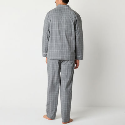 Stafford Modal Mens Long Sleeve 2-pc. Tall Pajama Sets