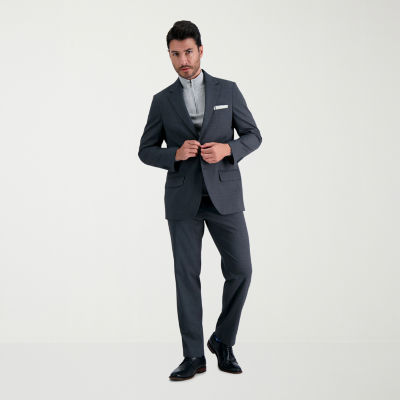 Haggar Mens Windowpane Stretch Fabric Suit Jacket