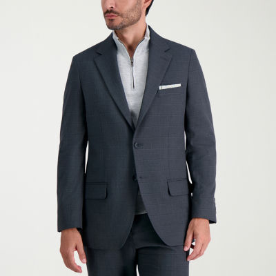 Haggar Mens Windowpane Stretch Fabric Suit Jacket