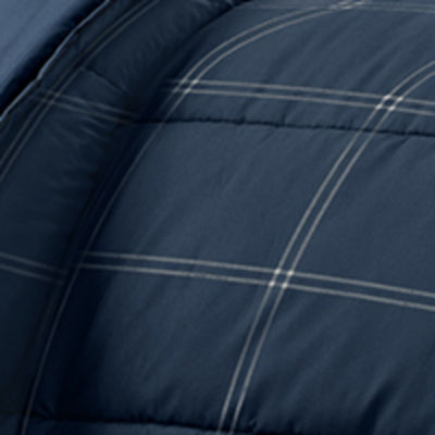 Martex Navy Check Midweight Comforter Set