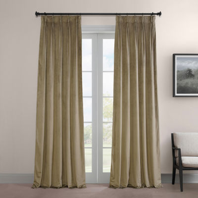 Exclusive Fabrics & Furnishing Signature Pleated Energy Saving Blackout Pinch Pleat Single Curtain Panel