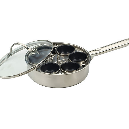 Design Imports Stainless Steel 6- Egg Poacher Set, One Size, Silver