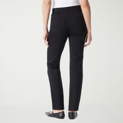 Gloria Vanderbilt Womens High Rise Straight Pull-On Pants