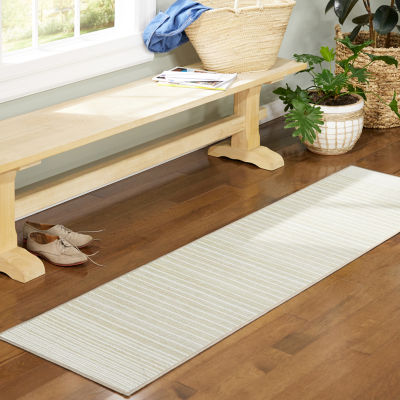 Town And Country Layne Stripe Washable 19" X 78" Indoor Rectangular Runner