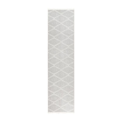 Town And Country Rein Diamond Washable 12" X 84" Indoor Rectangular Runner