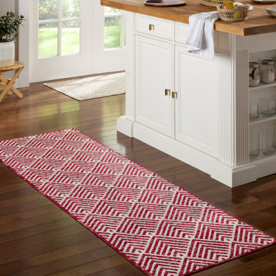 Town And Country Walker Geometric Washable 24" X 72" Indoor Rectangular Runner