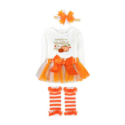 Baby Essentials Halloween Girls 4-pc. Clothing Set