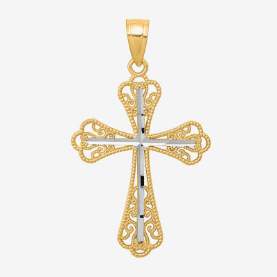 Womens 10K Gold Cross Pendant