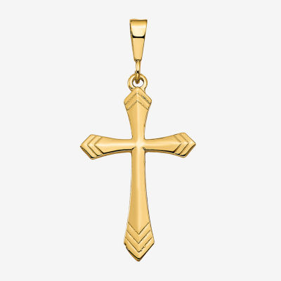 Womens 10K Gold Cross Pendant