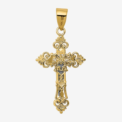 Crucifix Unisex Adult 10K Two Tone Gold Pendant