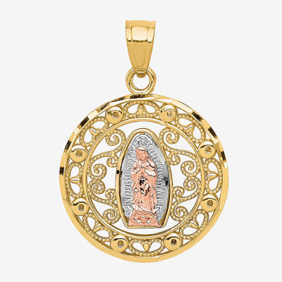 Our Lady Of Guadalupe Womens 10K Two Tone Gold Pendant