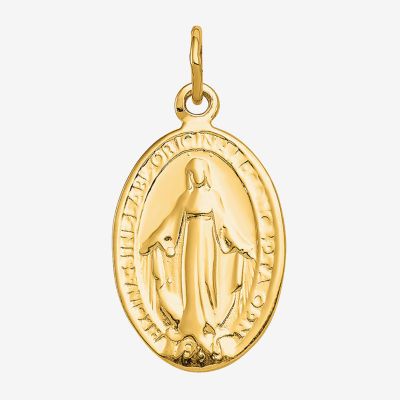 Religious Jewelry Miraculous Medal Unisex Adult 10K Gold Pendant