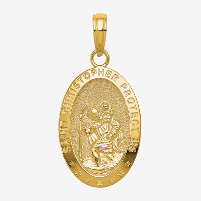 Religious Jewelry Saint Christopher Unisex Adult 10K Gold Pendant