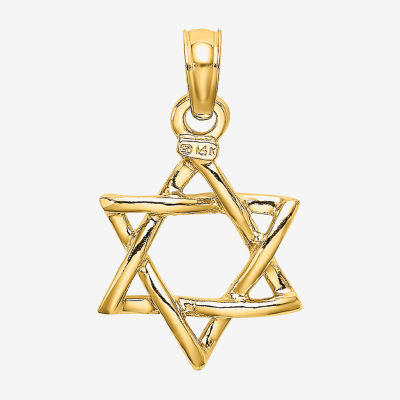 Star Of David Unisex Adult 10K Gold Star Pendant