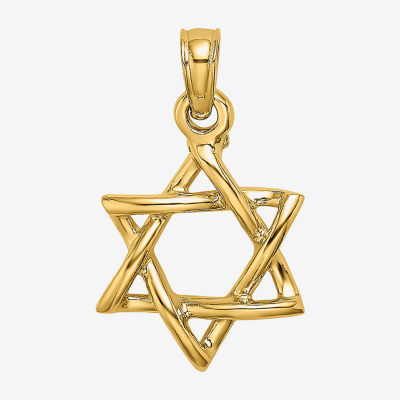 Star Of David Unisex Adult 10K Gold Star Pendant