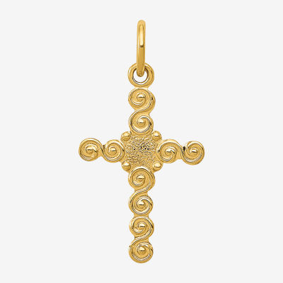 Womens 14K Gold Cross Pendant