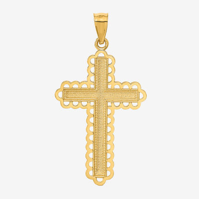 Womens 14K Gold Cross Pendant