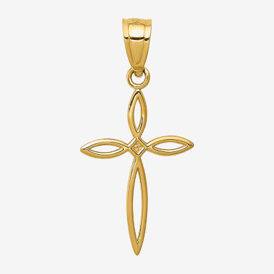 Womens 14K Gold Cross Pendant